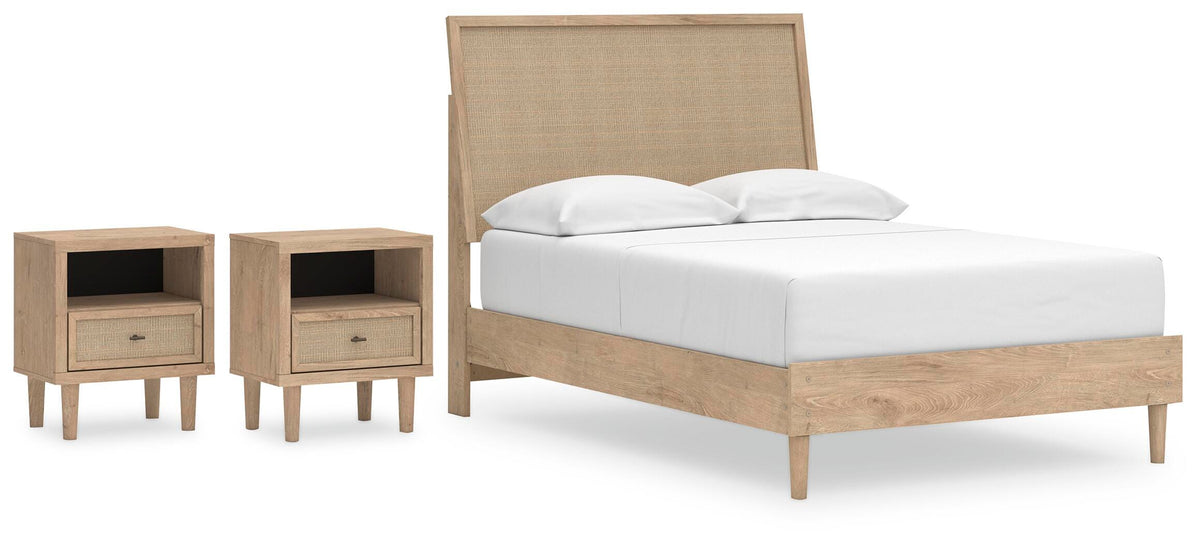 Cielden Panel Bed Set - Full, 2 Nightstands