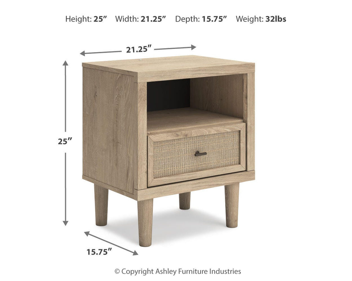 Cielden Panel Headboard Set - Full, 2 Nightstands