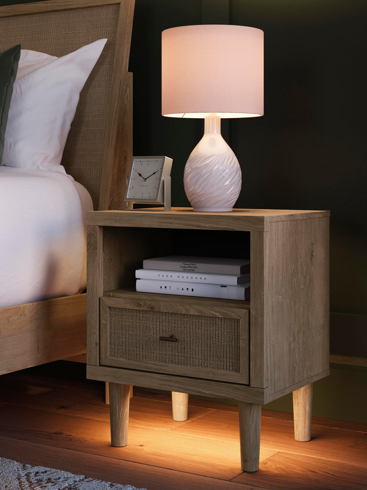 Cielden Panel Headboard Set - Full, 2 Nightstands