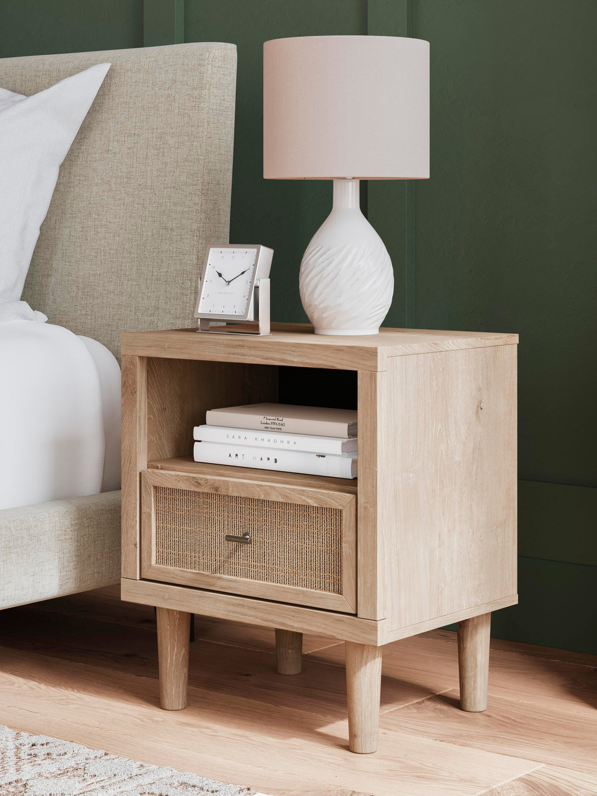 Cielden Queen Upholstered Bed, Dresser and 2 Nightstands