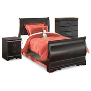 Huey Vineyard Twin Sleigh Bed with Chest of Drawers and Nightstand