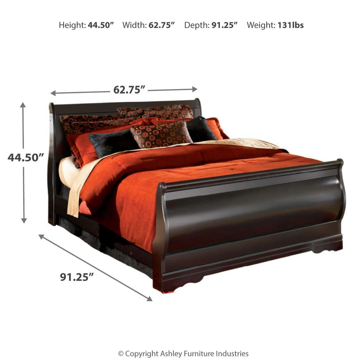 Huey Vineyard Queen Sleigh Bed