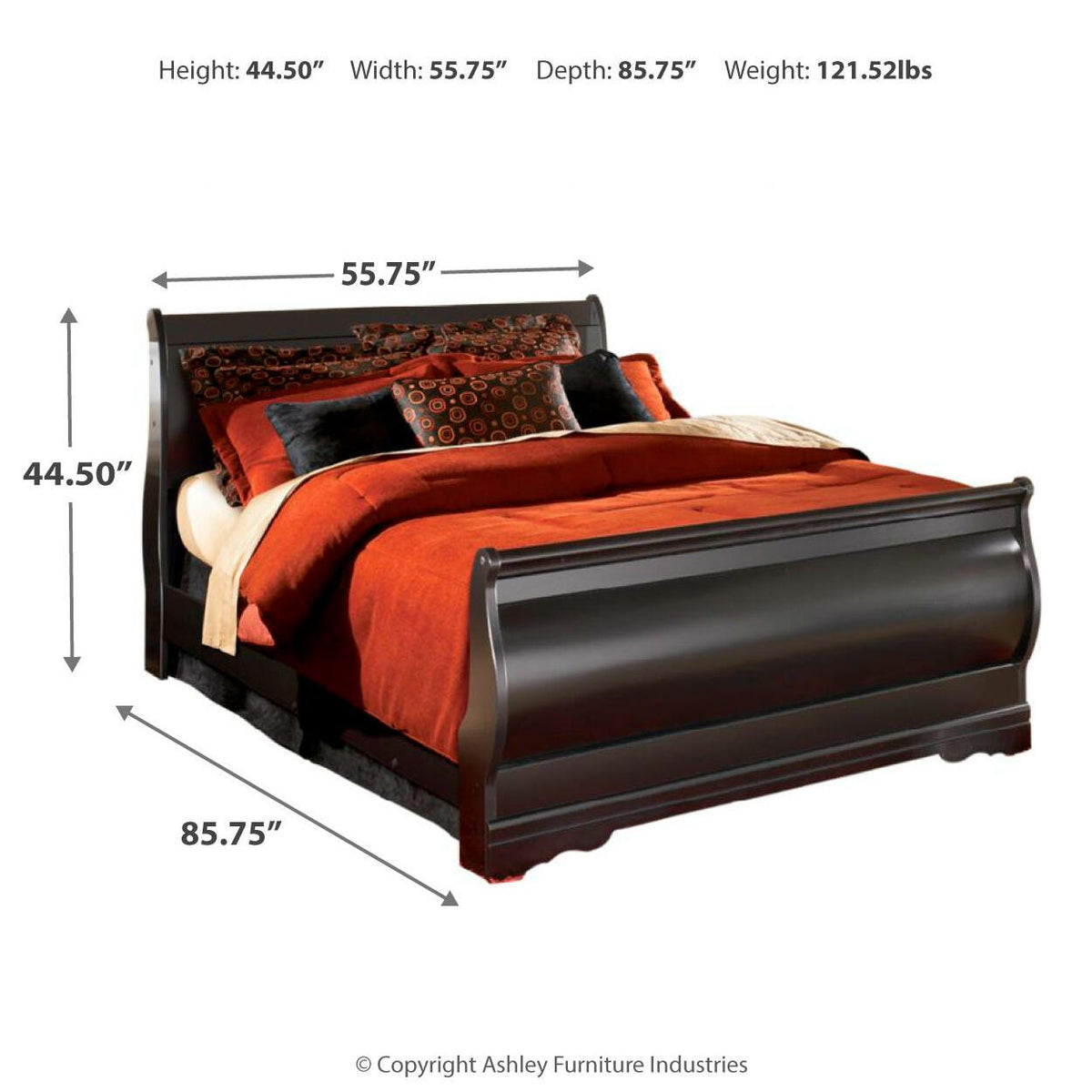 Huey Vineyard Queen Sleigh Bed