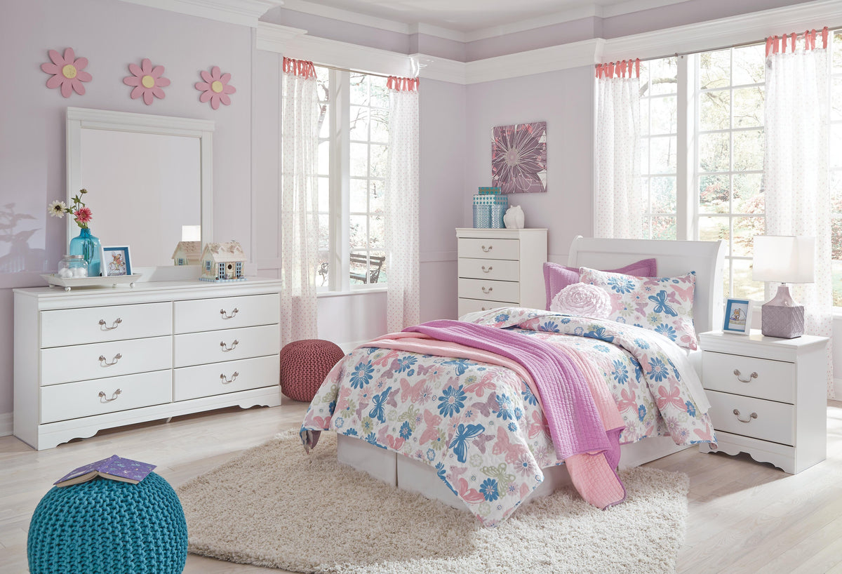 Anarasia Sleigh Headboard Set - Twin, Dresser