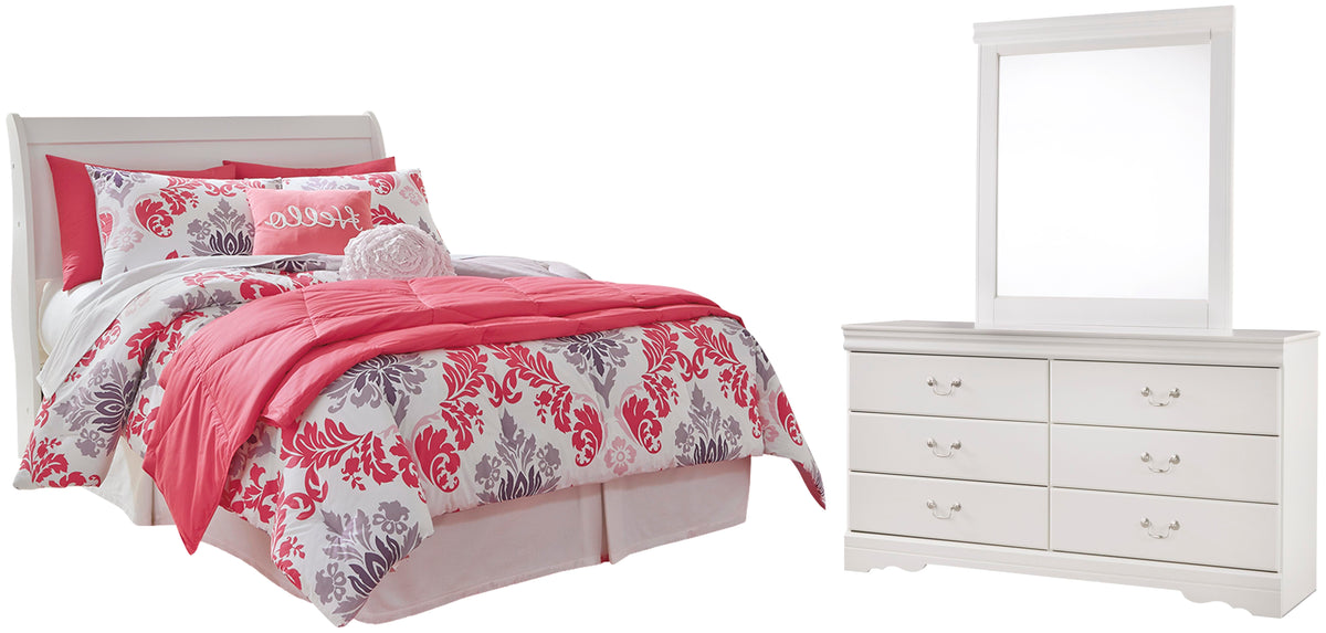 Anarasia Sleigh Headboard Set - Full, Dresser and Mirror
