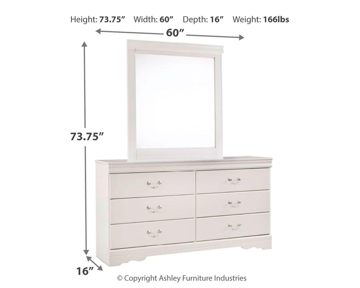 Anarasia Sleigh Headboard Set - Full, Dresser and Mirror
