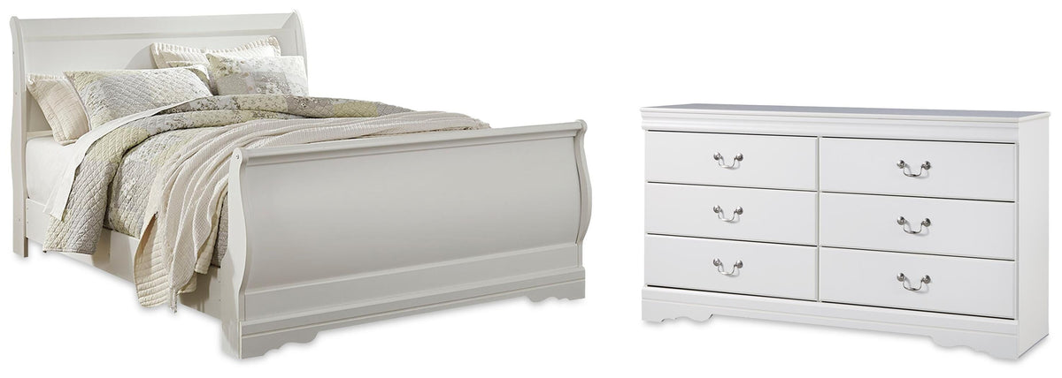 Anarasia Queen Sleigh Bed and Dresser