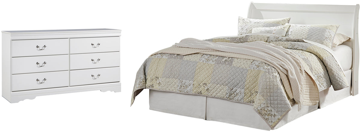 Anarasia Sleigh Headboard Set - Queen, Dresser