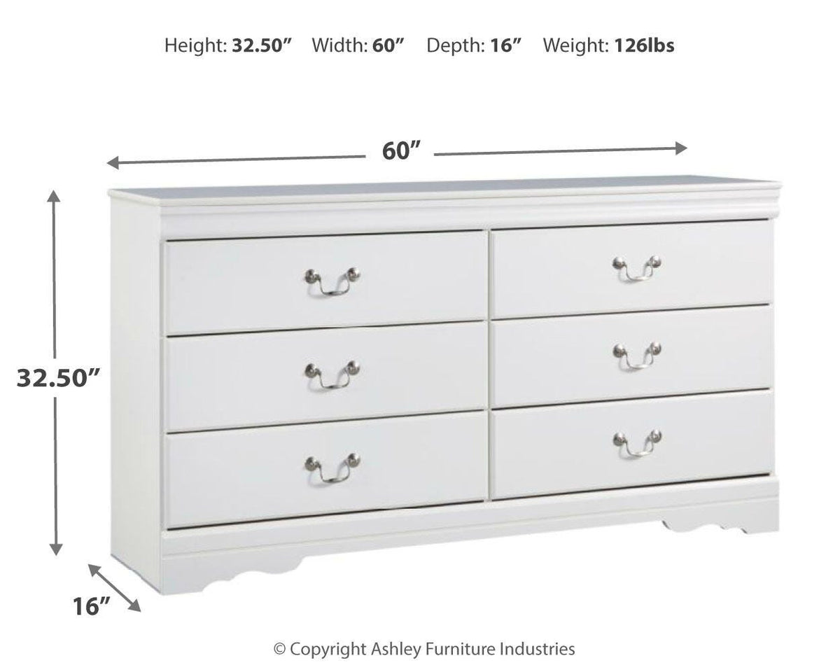Anarasia Sleigh Headboard Set - Twin, Dresser