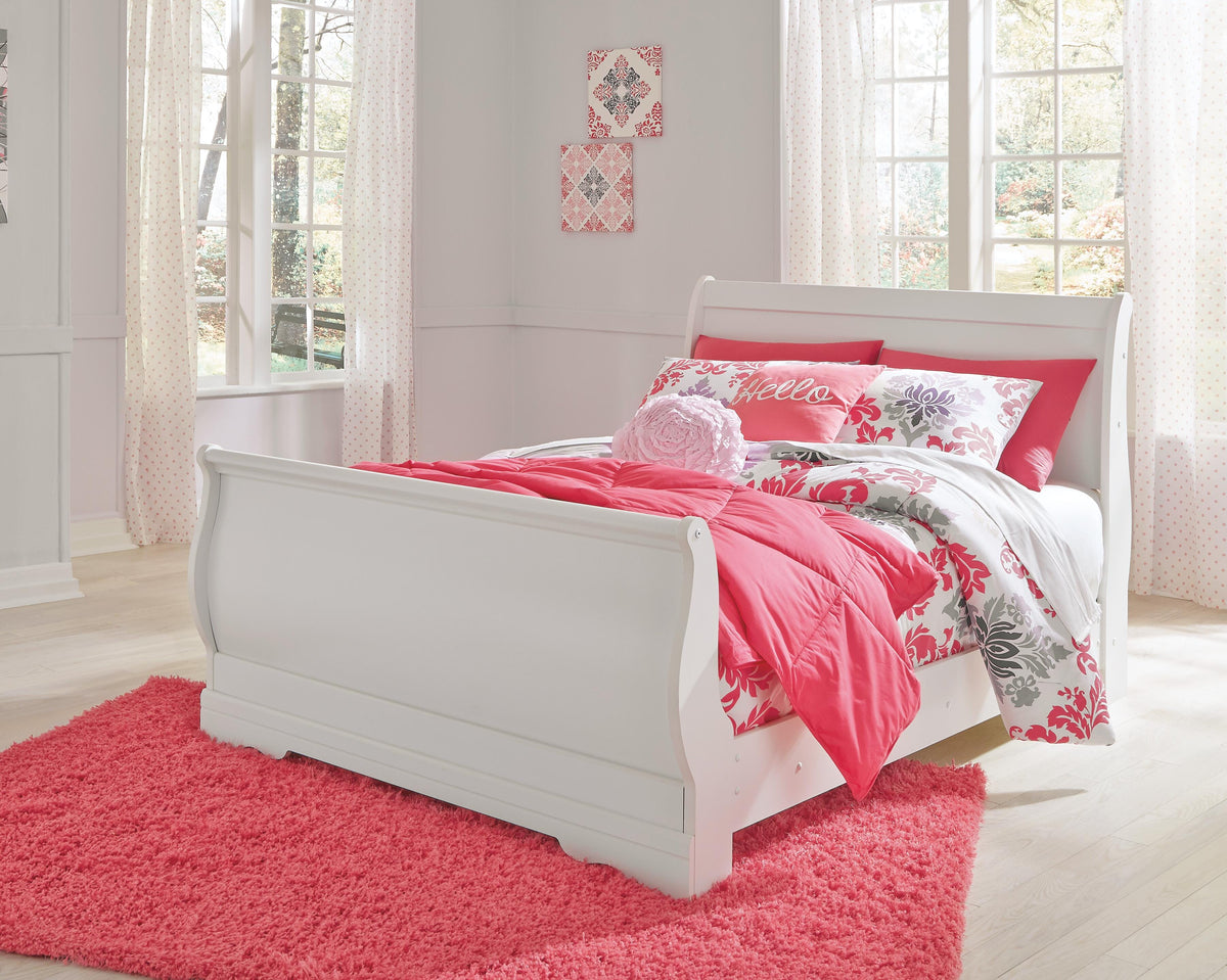 Anarasia Full Sleigh Bed, Dresser and Nightstand