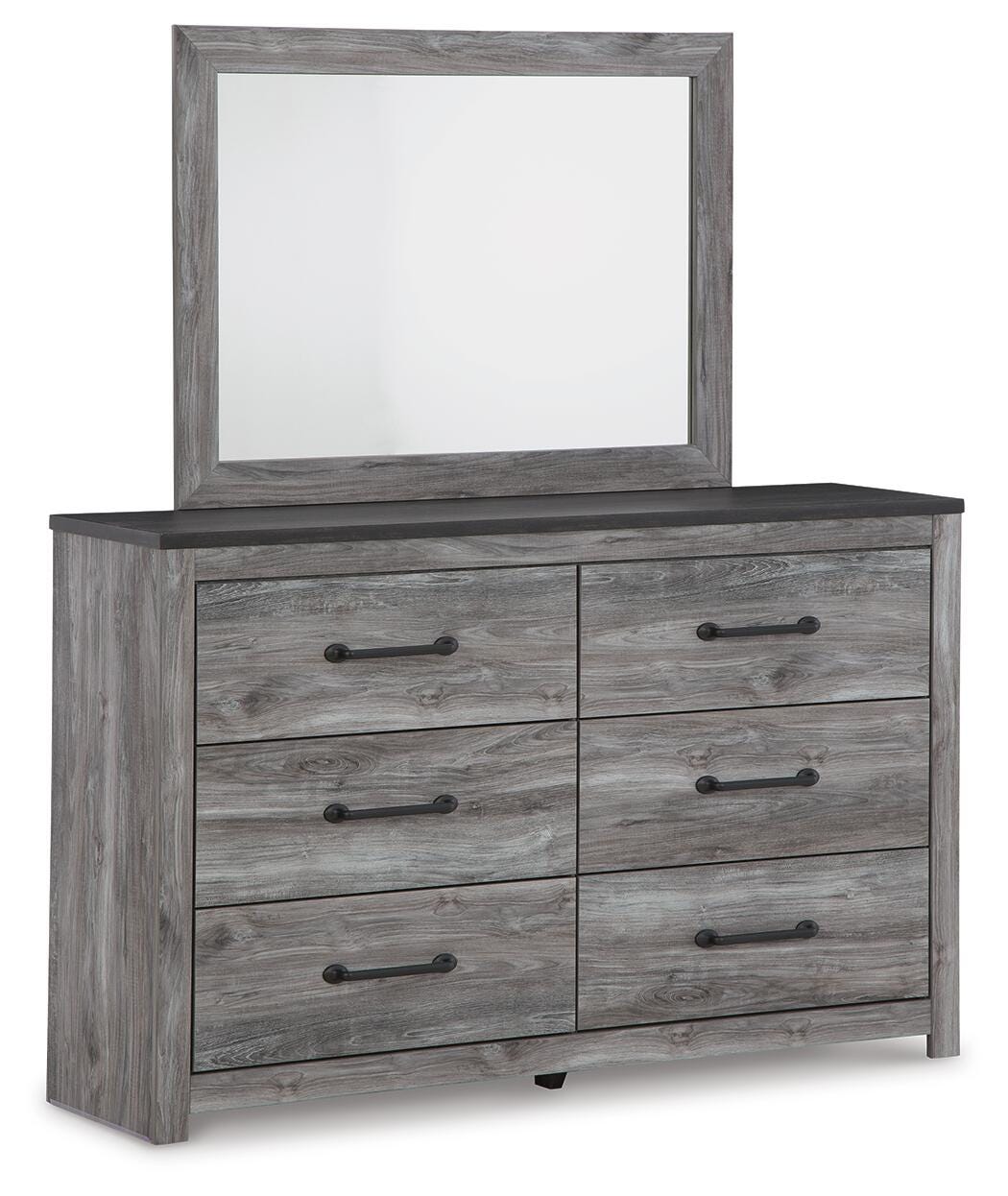 Bronyan Panel Bed Set - King, Mirrored Dresser