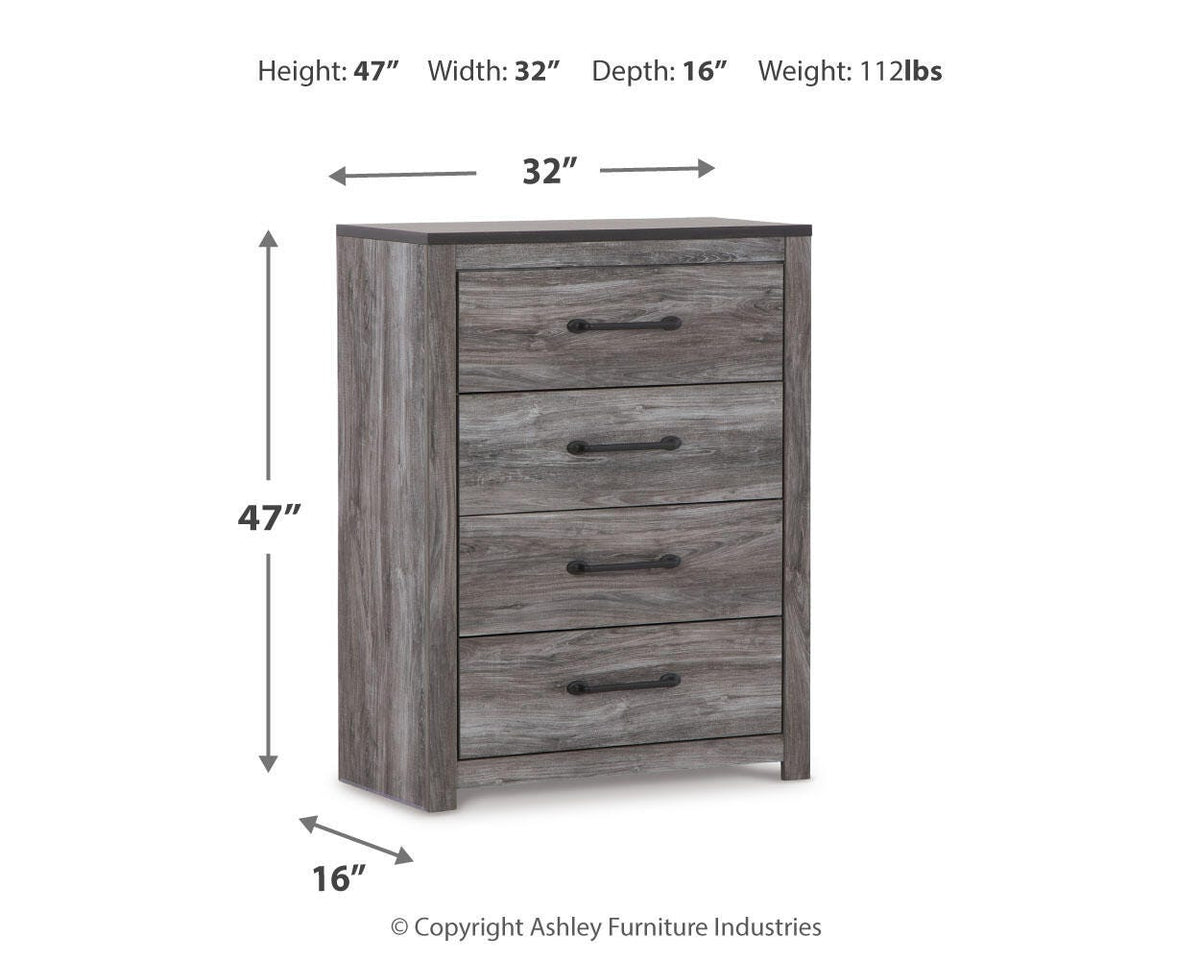 Bronyan Panel Bed Set - King, Mirrored Dresser and Chest