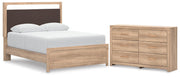 Kinlanni Upholstered Platform Bed Set - Queen, Dresser