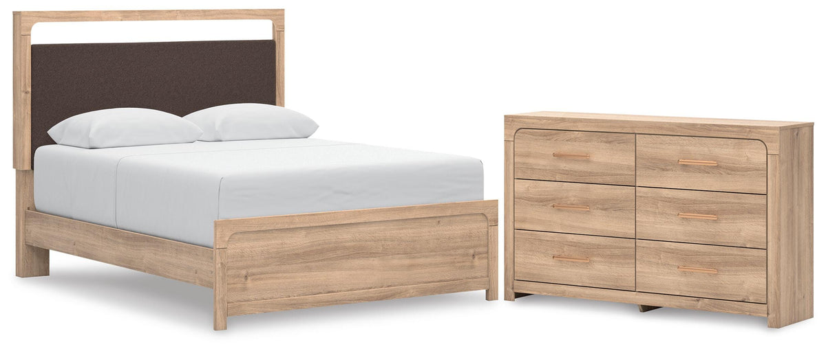 Kinlanni Upholstered Platform Bed Set - Queen, Dresser