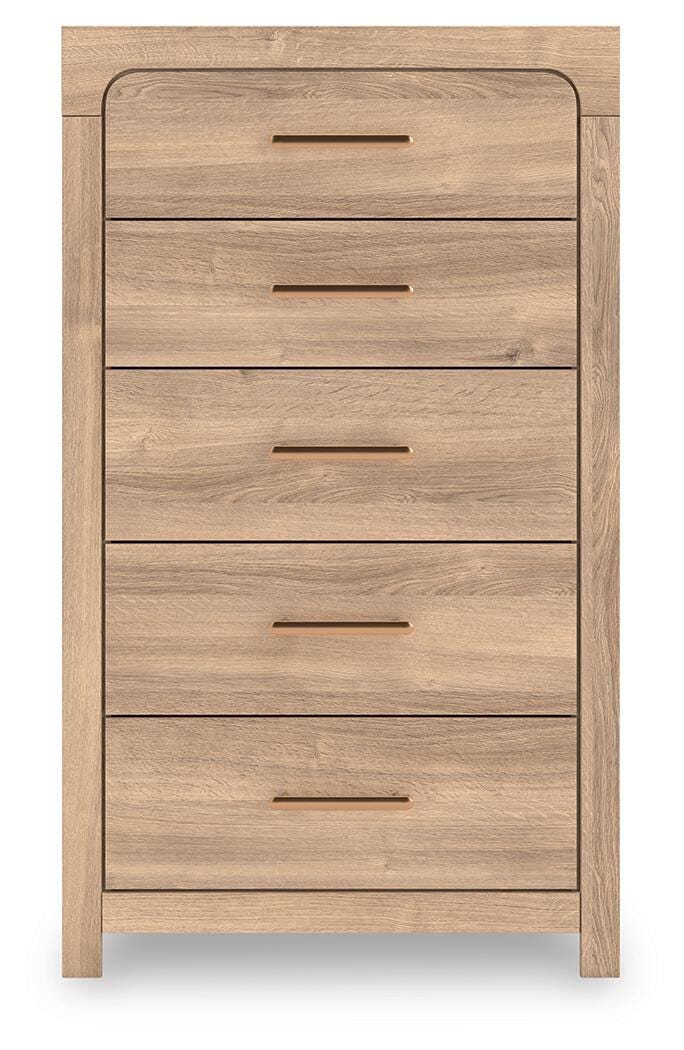 Kinlanni Upholstered Platform Bed Set - King, Dresser and Chest