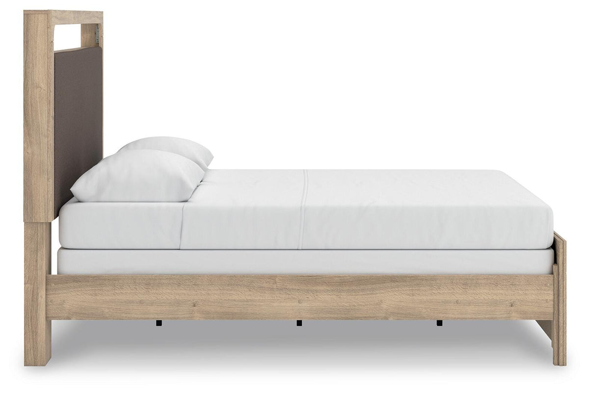 Kinlanni Queen Panel Bed, Dresser, Mirror and Nightstand