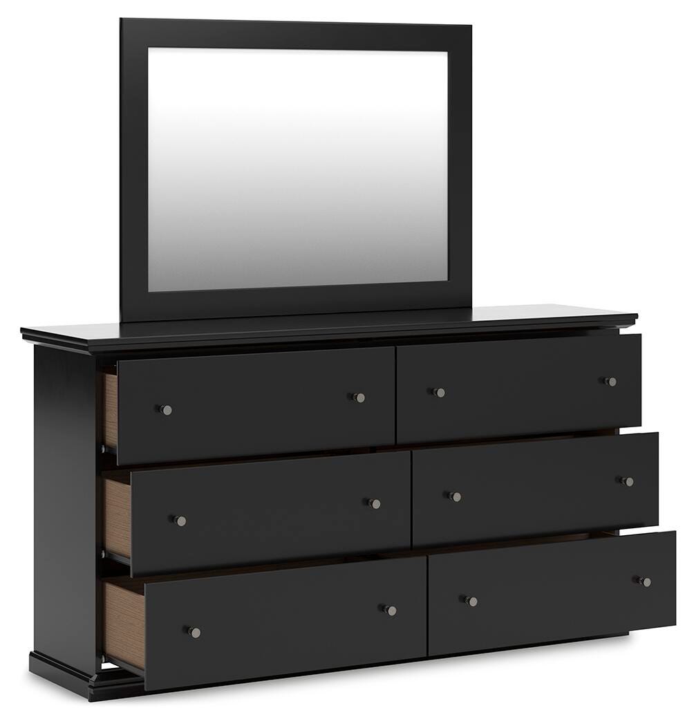 Maribel King Panel Bed, Dresser, Mirror, Chest, and 2 Nightstands