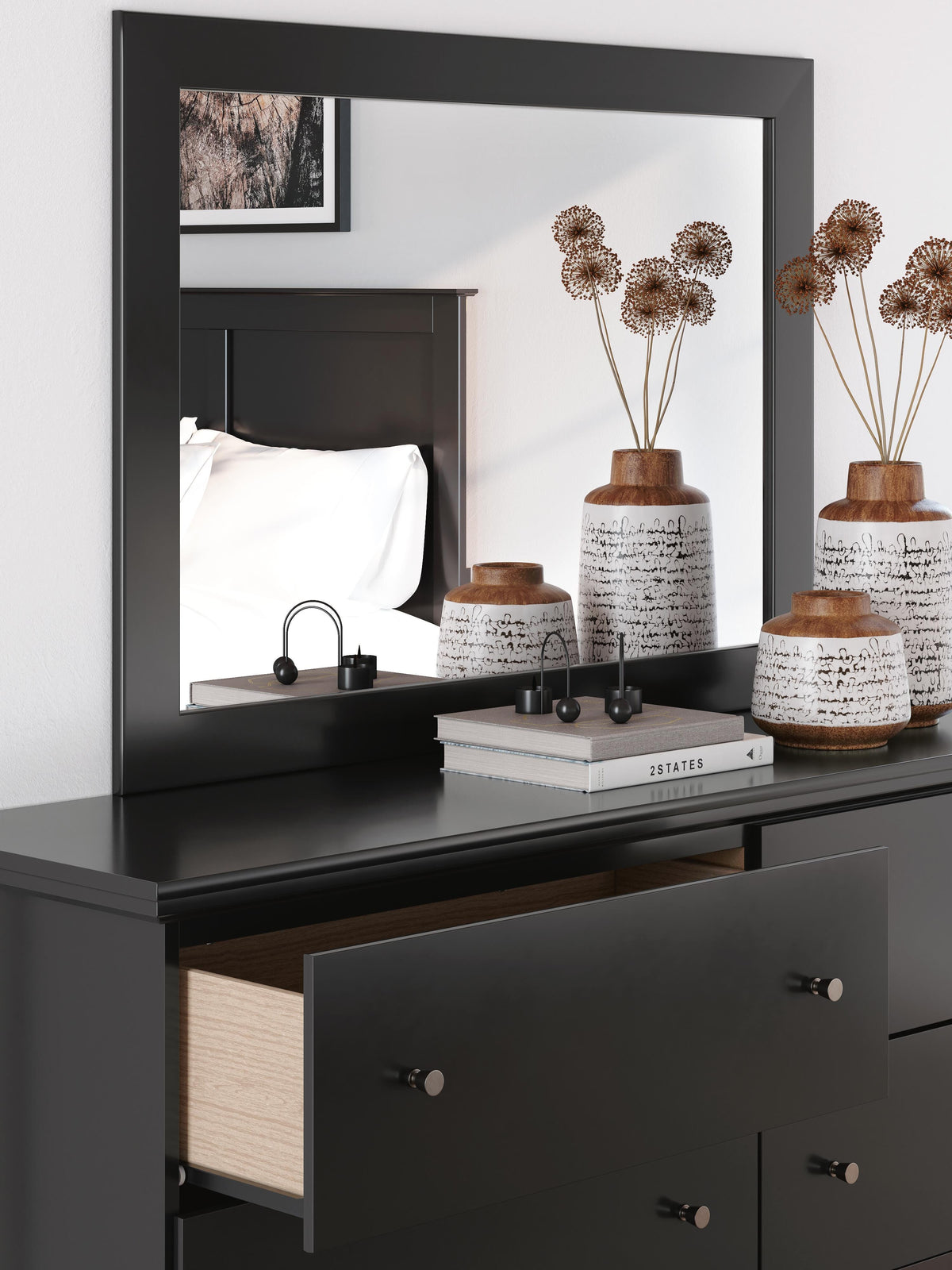Maribel Twin Panel Bed, Dresser, Mirror and Nightstand