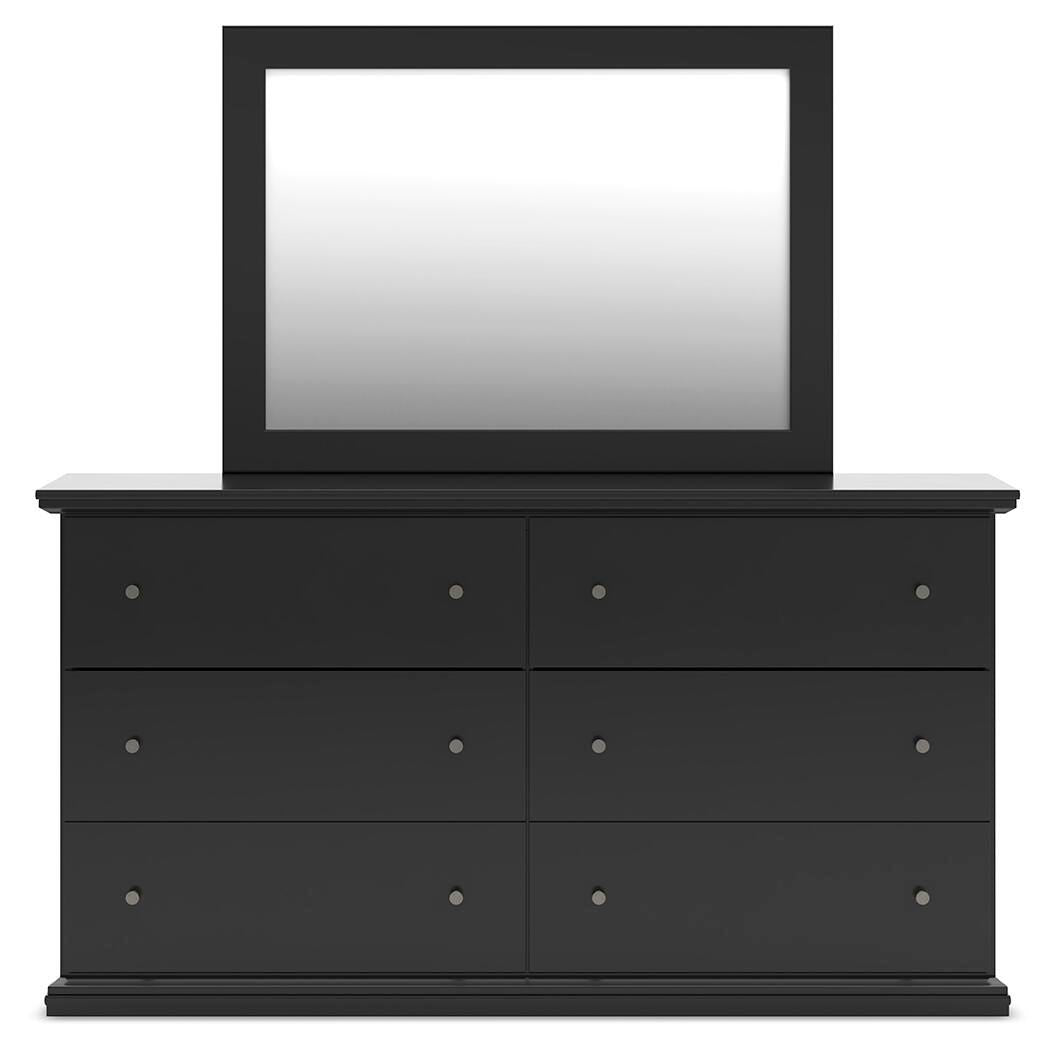 Maribel Queen Panel Bed with Dresser, Mirror and 2 Nightstands