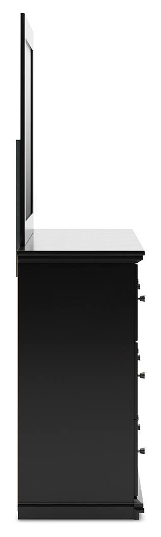 Maribel Queen Panel Bed with Dresser, Mirror and 2 Nightstands