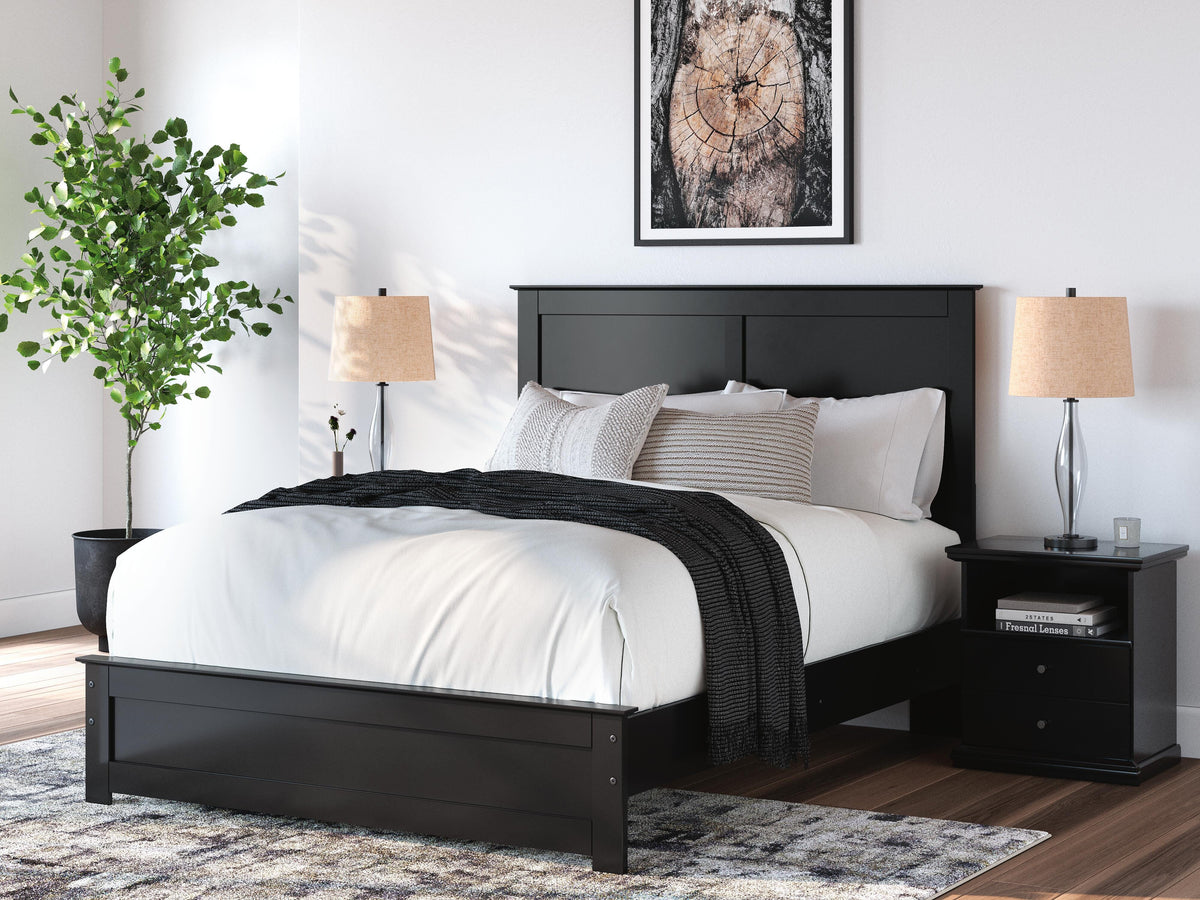 Maribel Queen Panel Bed with Dresser, Mirror and 2 Nightstands