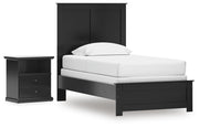 Maribel Twin Panel Bed and Nightstand