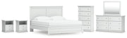 Bostwick Shoals King Panel Bed, Dresser, Mirror, Chest and 2 Nightstands