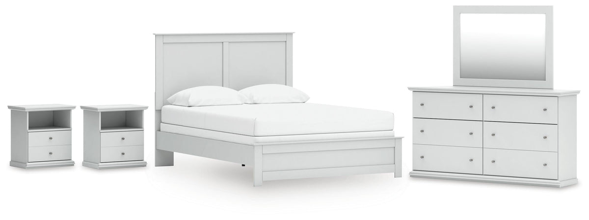 Bostwick Shoals Queen Panel Bed, Dresser, Mirror and 2 Nightstands