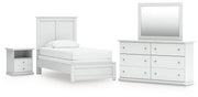 Bostwick Shoals Twin Panel Bed, Dresser, Mirror and Nightstand