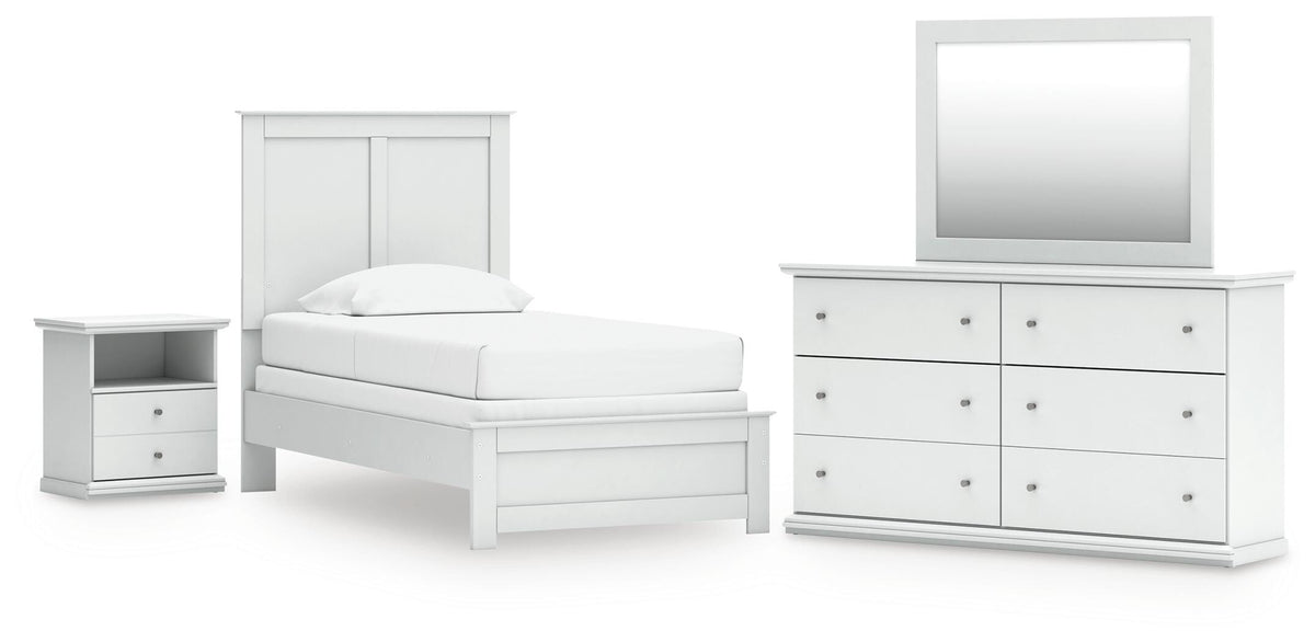 Bostwick Shoals Twin Panel Bed, Dresser, Mirror and Nightstand