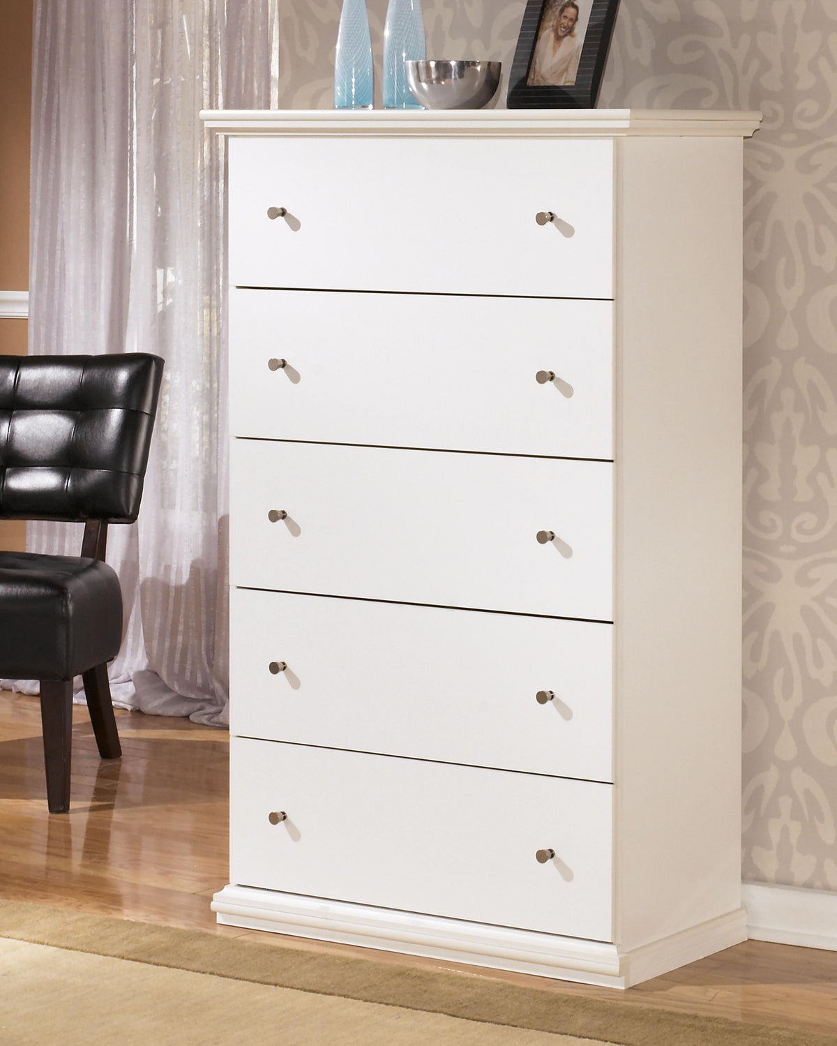 Bostwick Shoals King Panel Bed, Dresser, Mirror and Chest