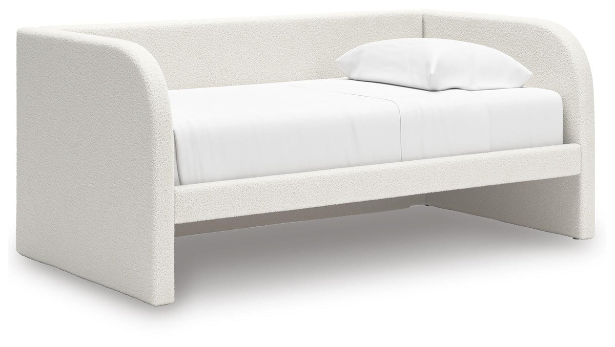 Arloster Twin Upholstered Day Bed, Dresser and Mirror