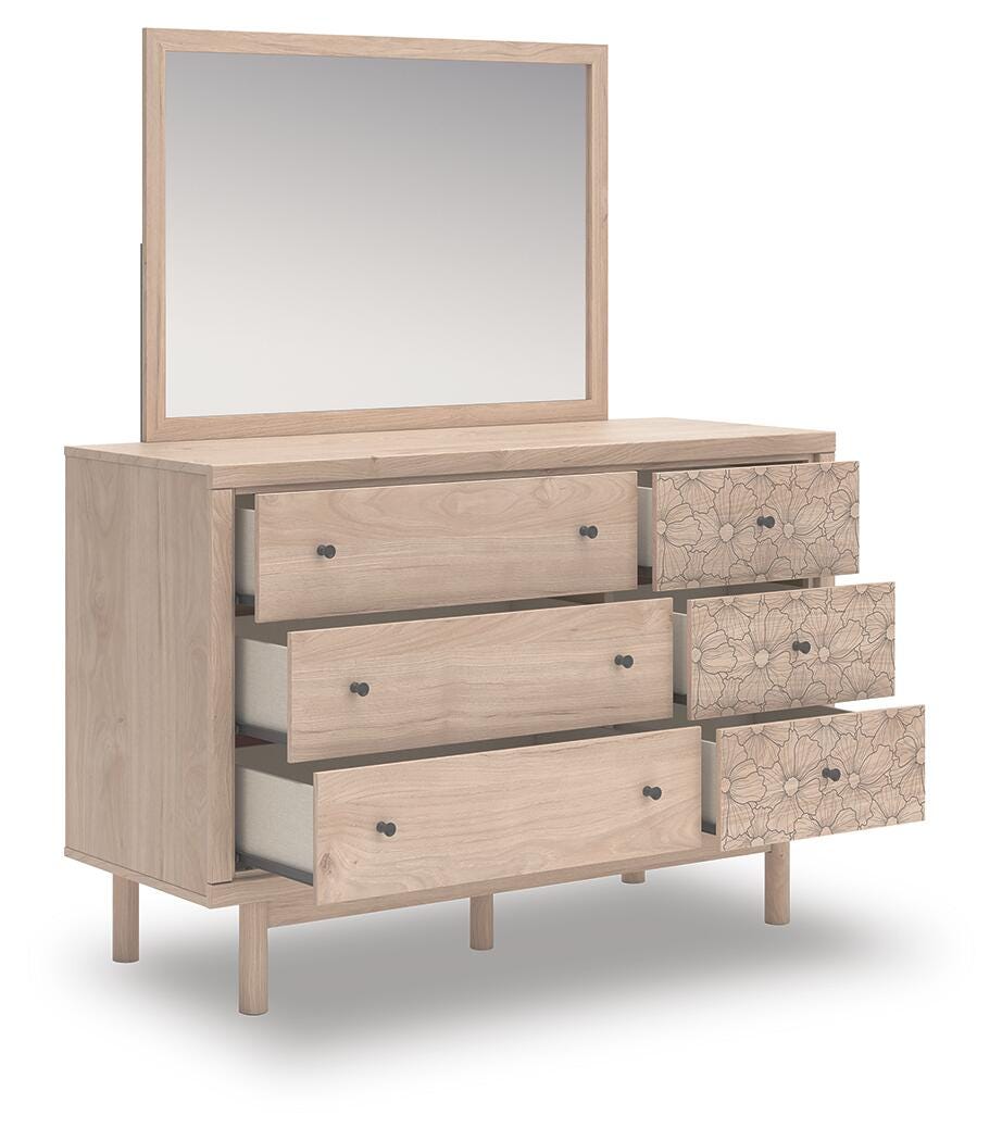Arloster Twin Upholstered Day Bed, Dresser and Mirror