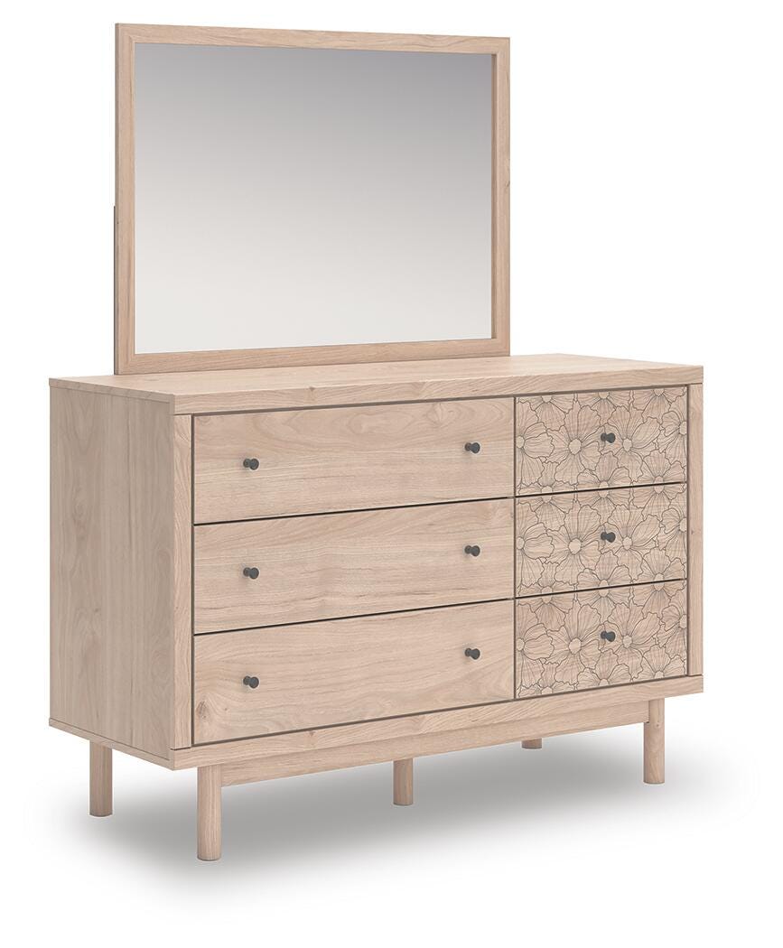 Arloster Full Upholstered Day Bed, Dresser and Mirror