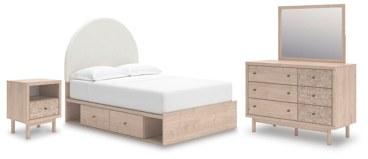 Arloster Full Panel Storage Bed, Dresser, Mirror and Nightstand