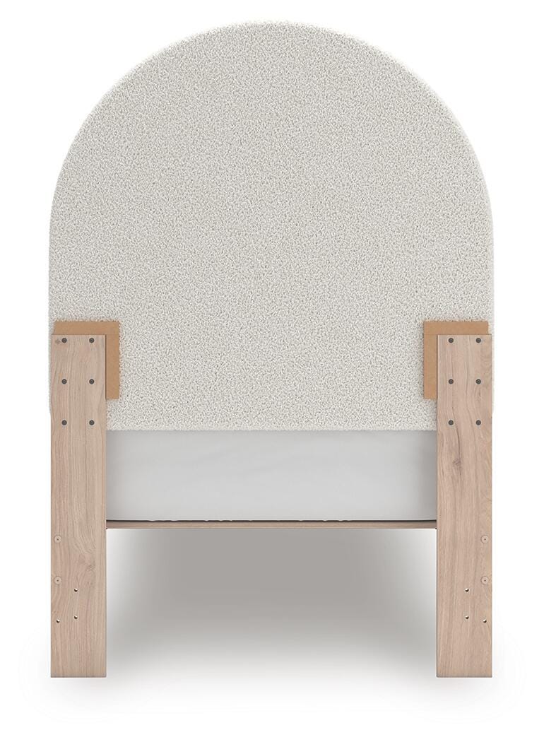 Arloster Twin Upholstered Panel Bed, Dresser and Mirror