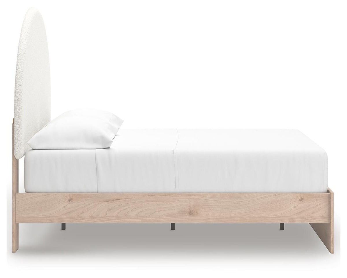 Arloster Full Upholstered Panel Bed, Dresser and Mirror