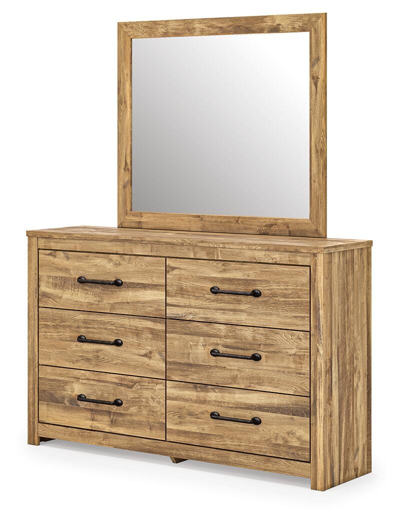 Maystonna Queen Crossbuck Panel Bed, Dresser and Mirror