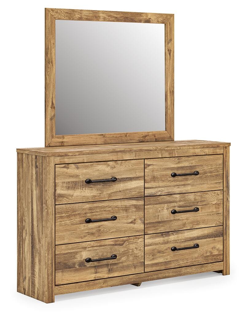 Maystonna Queen Crossbuck Panel Bed, Dresser, Mirror and Nightstand