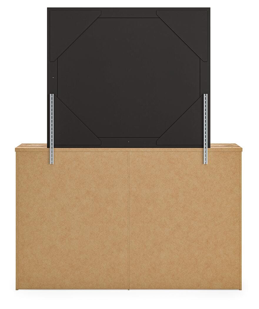 Maystonna King Crossbuck Panel Bed, Dresser, Mirror and Nightstand