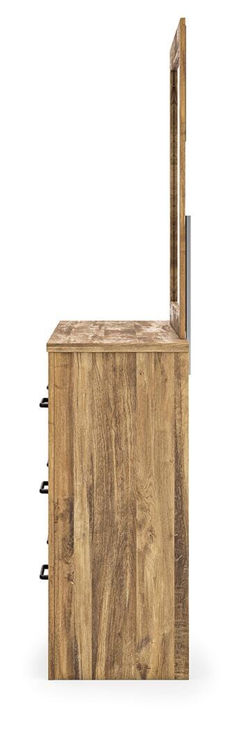 Maystonna Queen Crossbuck Panel Bed, Dresser, Mirror and Nightstand