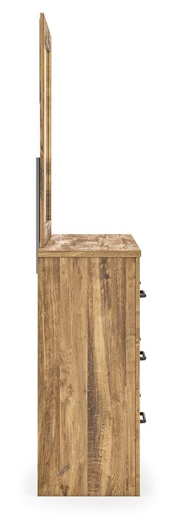 Maystonna King Crossbuck Panel Bed, Dresser, Mirror and Nightstand