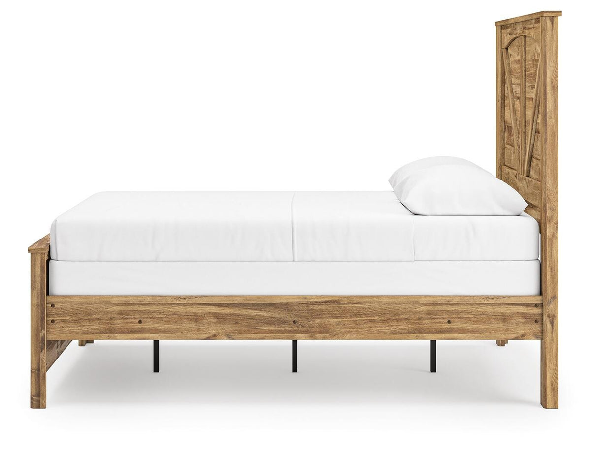 Maystonna Queen Crossbuck Panel Bed, Dresser, Mirror and Nightstand