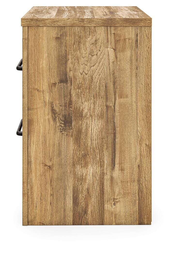 Maystonna King Crossbuck Panel Bed, Dresser, Mirror and Nightstand