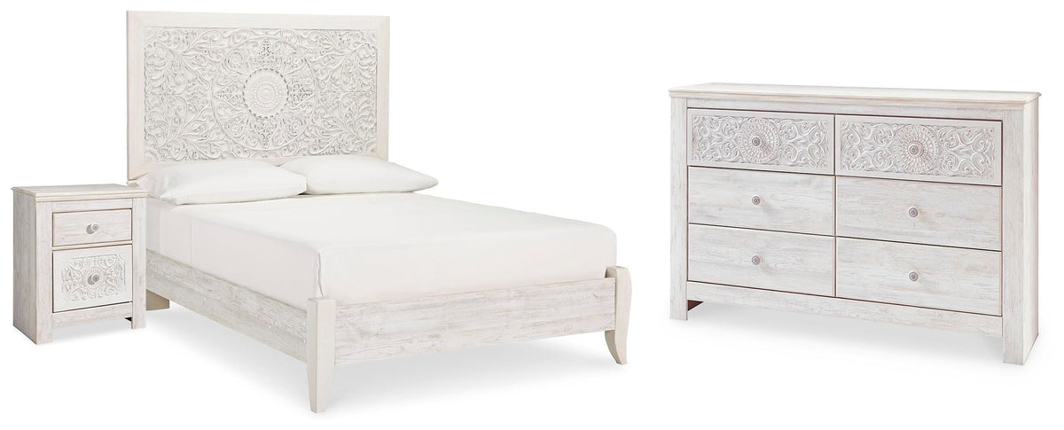 Paxberry Full Panel Bed, Dresser and Nightstand