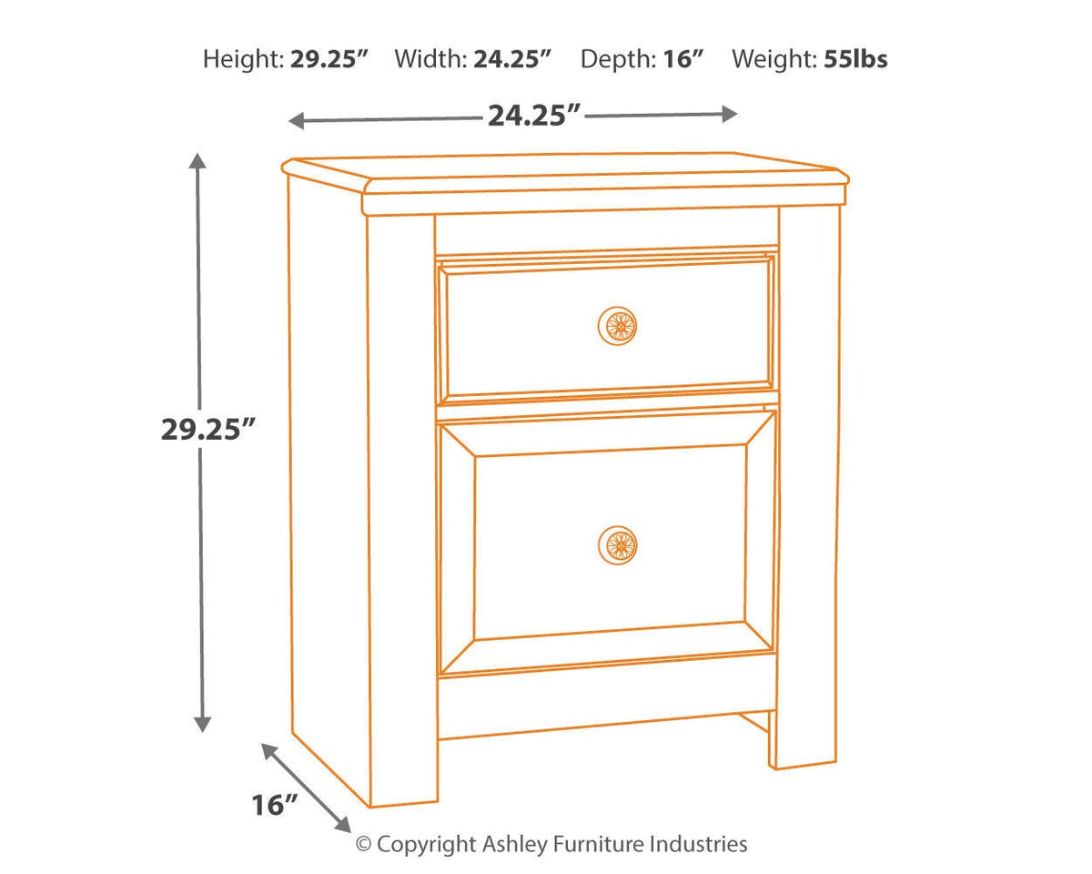 Paxberry Panel Bed Set - Twin, Nightstand