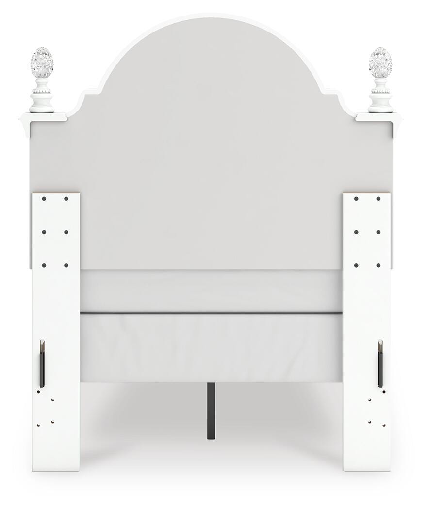 Kozlani Twin Upholstered Panel Bed, Dresser and Mirror