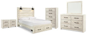 Cambeck Queen Panel Storage Bed, Dresser, Mirror, Chest and 2 Nightstands