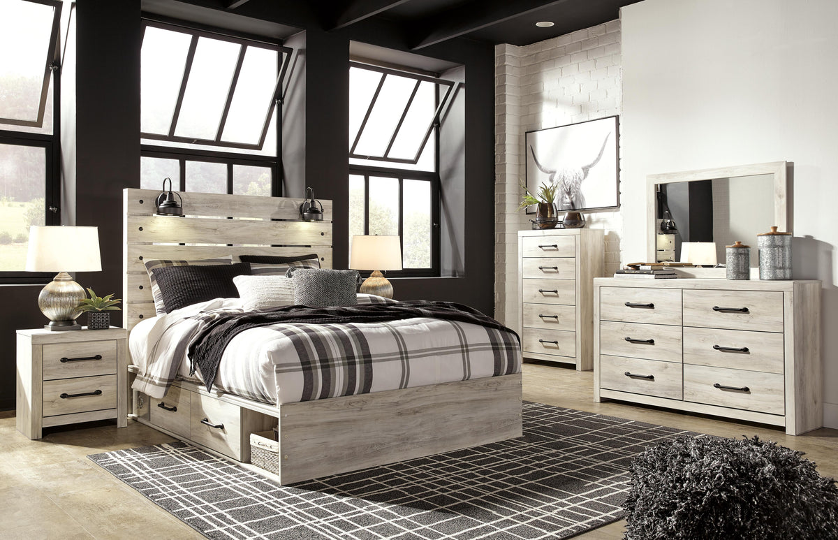 Cambeck Queen Panel Storage Bed, Dresser, Mirror, Chest and Nightstand