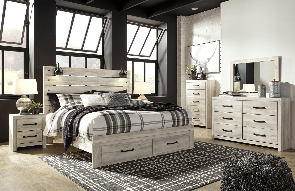 Cambeck King Panel Storage Bed, Dresser, Mirror, Chest and 2 Nightstands